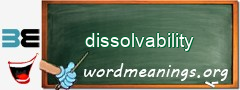 WordMeaning blackboard for dissolvability